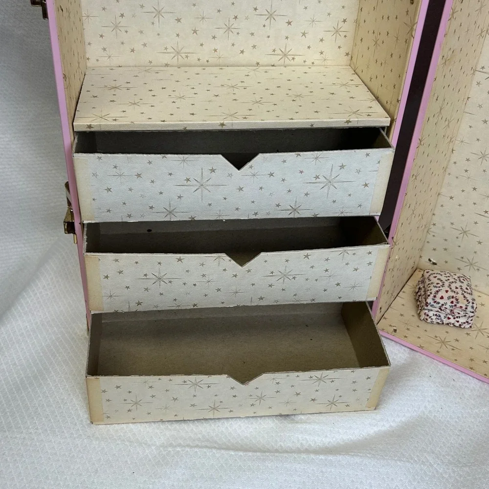 American Girl Collection Pink Doll Trunk Wardrobe Storage Case Vintage Style